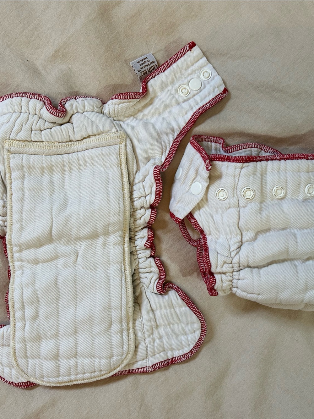 Unbranded White Kids Cloth Diaper with Red Trim